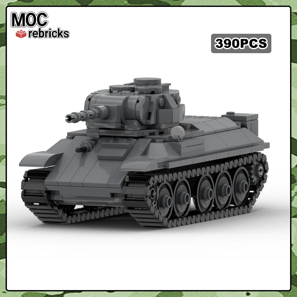 Military Vehicles Series Soviet Medium T-34 (1943) Tank MOC Building Block DIY Model Collection Experts Puzzle Brick Toys Gifts