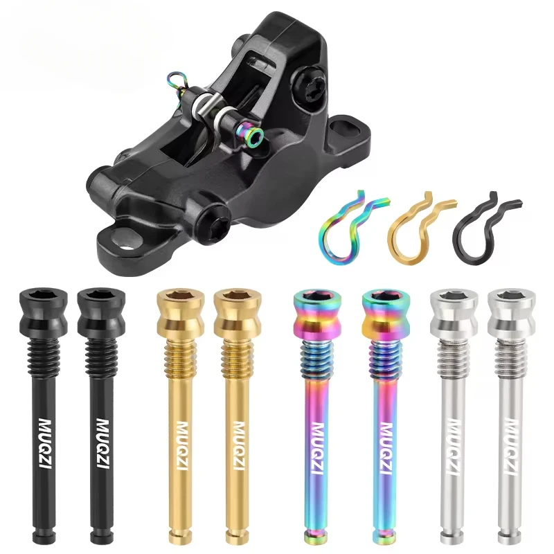 2PCS Road MTB Disc Brake Pad Bolts with Fixing Clip Titanium Bolts Bicycle Disc Brakes Caliper Lightweight Mounting Screw - Image 3