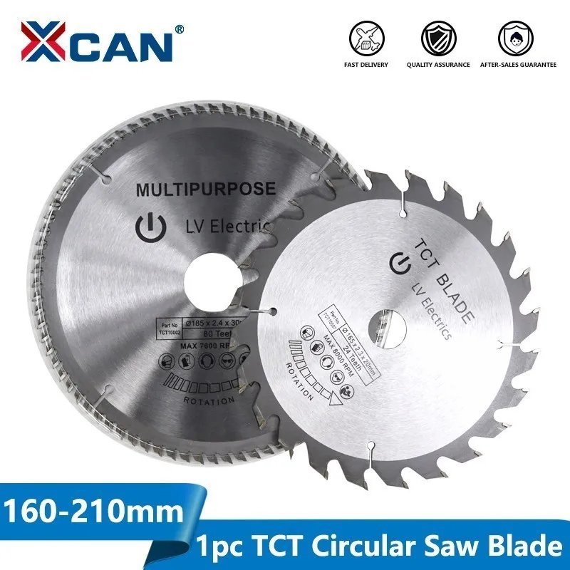 XCAN Wood Saw Blade 1pc Diameter 160-210mm Mulitpurpose TCT Circular Saw Blade Carbide Tipped Woodworking Cutting Disc