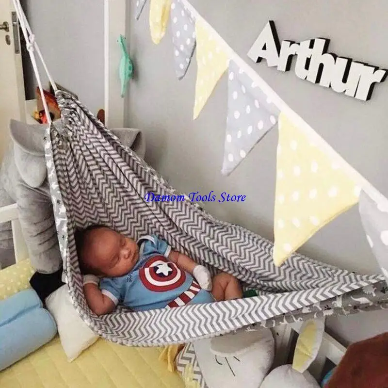 57BE Children Hammock Swing Indoor Outdoor Hanging Basket Kids Cotton Cloth Bag Chair