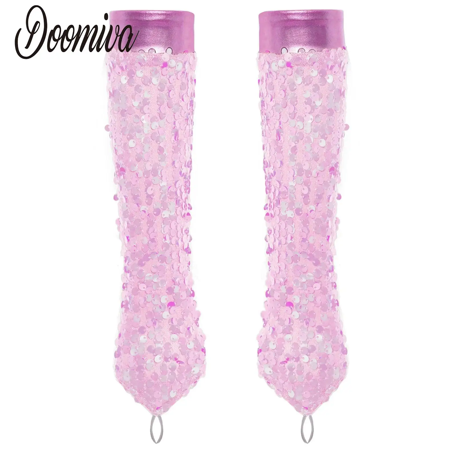 

1Pair Children Girls Sparkly Sequins Finger Holes Gloves Shiny Jazz Latin Tango Salsa Dance Dress-up Party Costume Accessories