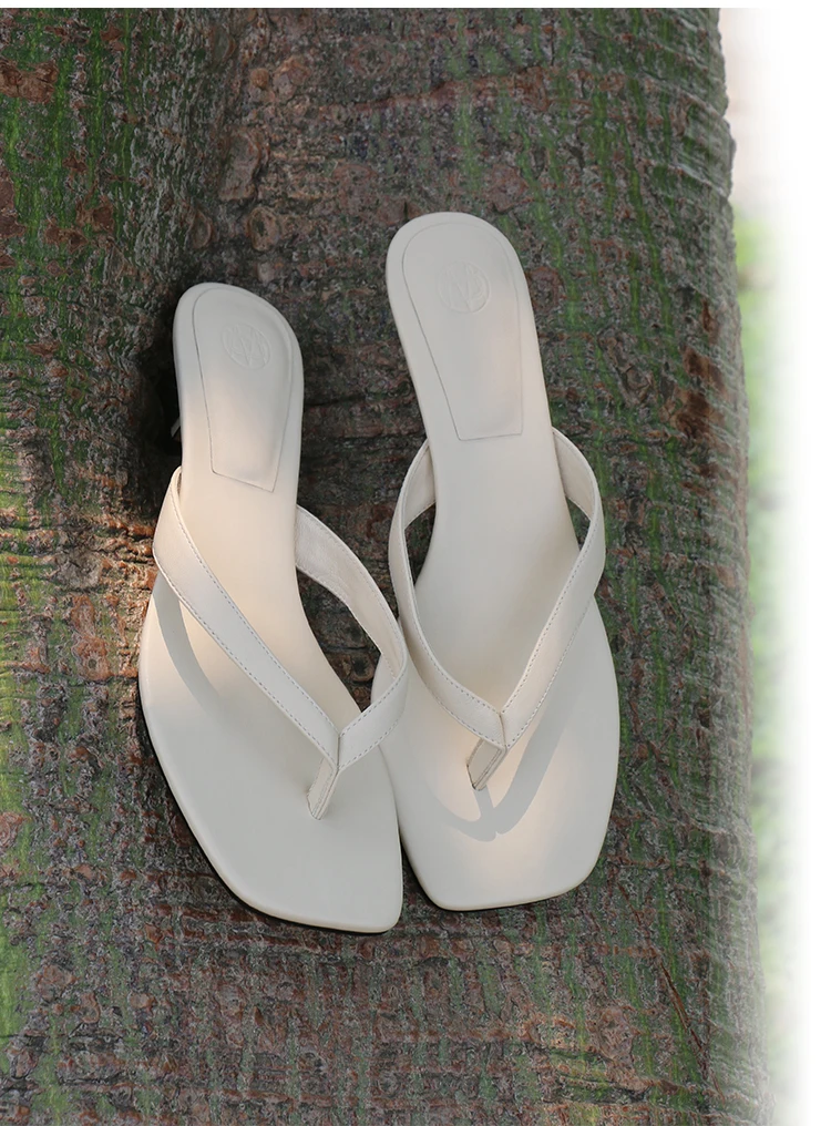 Clip-toe Fashion Sandals Women 2024 Summer New Thin Heel Flip Flops Ladies New Designer Casual Solid Color Slippers for Women