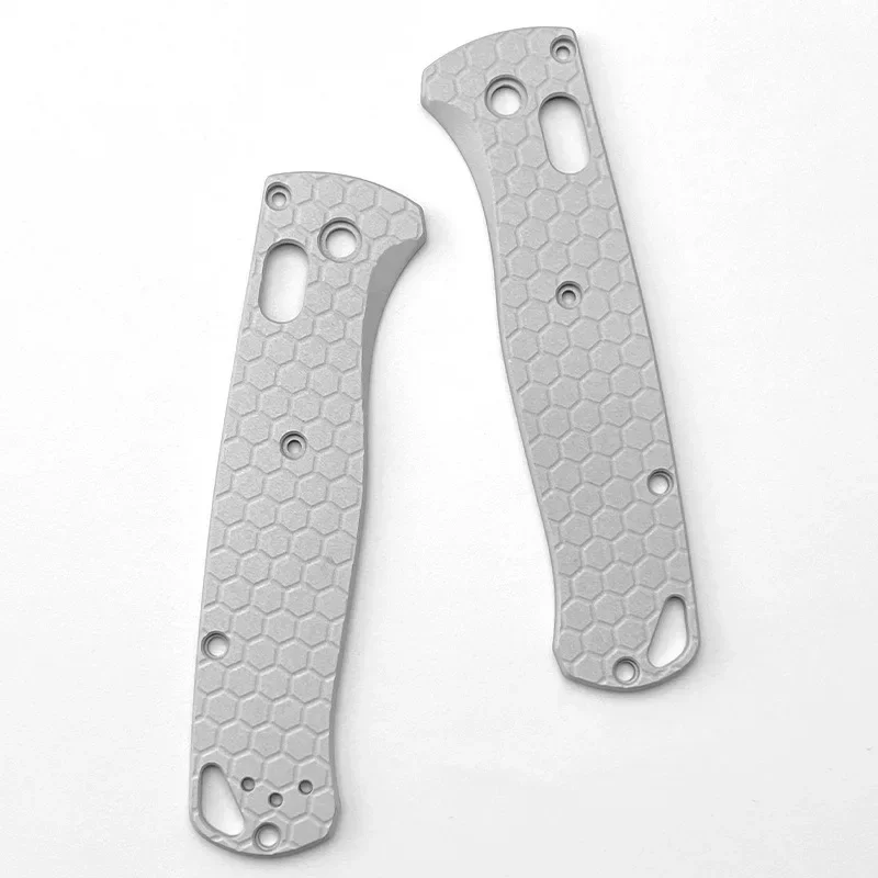 1 Pair Aluminum Alloy Blade Handle Patch for 535 Knife, Honeycomb Texture, DIY AccessoryGoods in stock