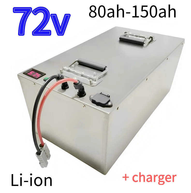 72V Bluetooth BMS Li-ion Battery 80-150Ah +10A Charger High Capacity for EV Motorhome RV Robot Inverter Power Supply