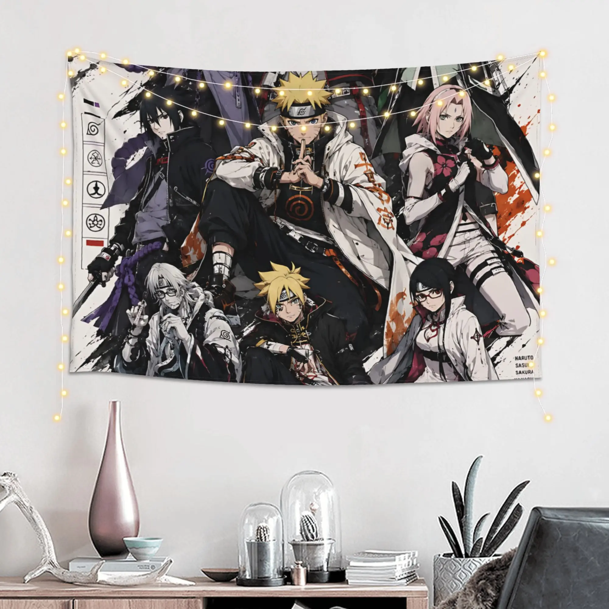 Cutecore Naruto Anime Theme Tapestry Bedroom Decoration  Wall Hanging Blanket Tapestry Cool Stuff For Room