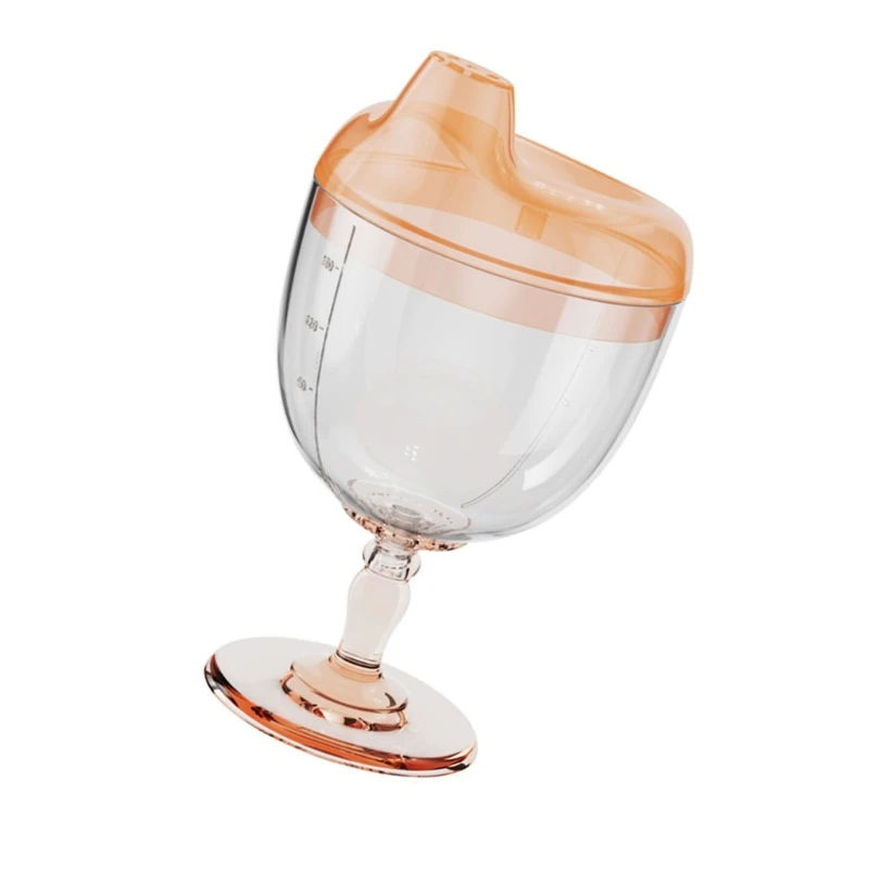 Plastic Baby Goblet Sippys Cup Transparent Beverage Mug with Lid Milk Bottle 180ml for Toddlers Birthday Christmas Gifts