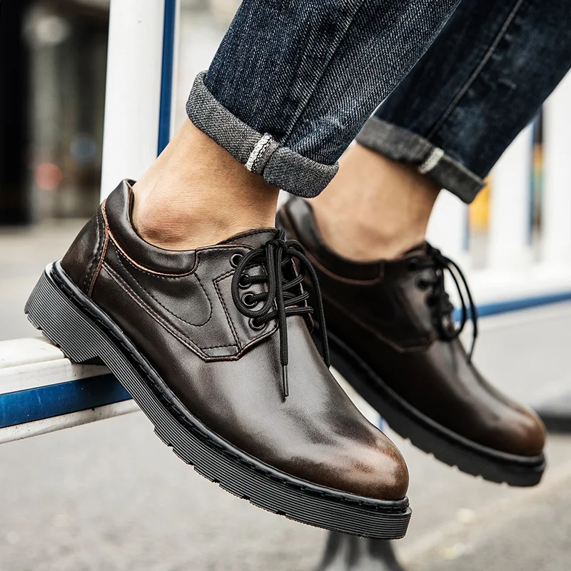 Men's luxury leather shoes Gentleman Classic British Style Office or work 38-48 Adult hot selling shoes dress Derby plus size