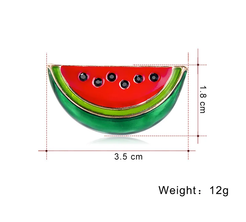 Korean version of cute cartoon watermelon brooch rainbow fruit metal pin corsage Jewelry gifts for friends at daily parties