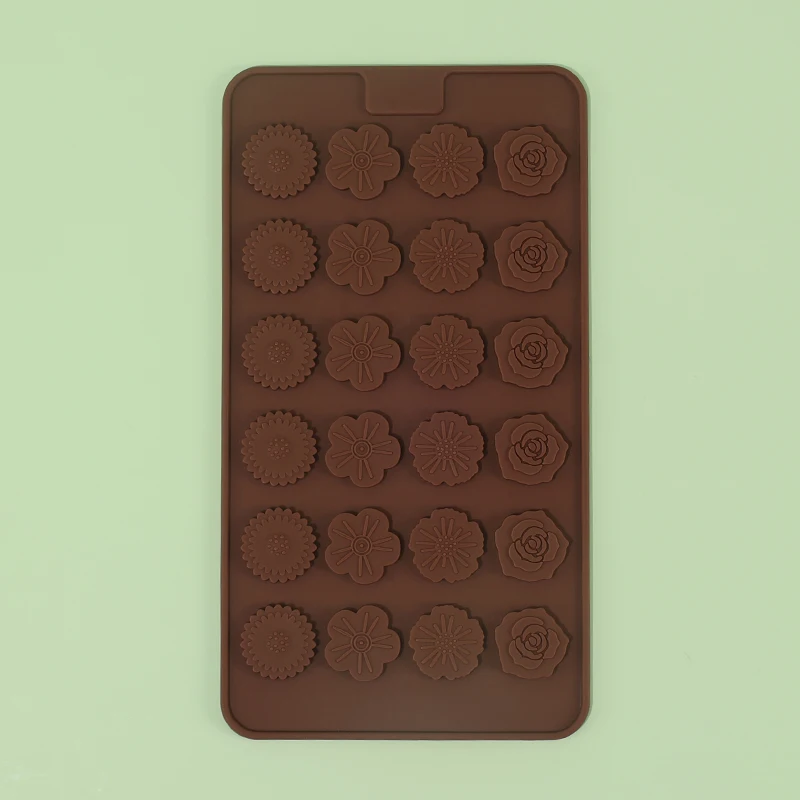 Cake Chocolate Moulds Rose Flower Chocolate Mould Waffle Candy Ice Cube Jelly Handmade Soap Cake Decoration Baking Mold