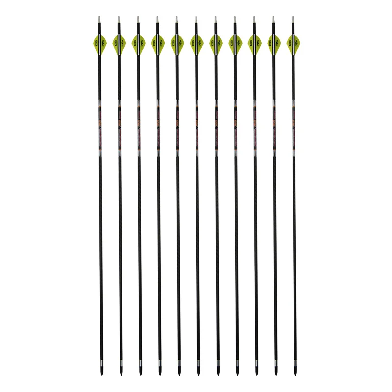 

6/12PCS Archery Carbon Arrows SP350 ID5.2mm Archery Bow Shooting Target Hunting Accessories Bow and Arrows for Adults