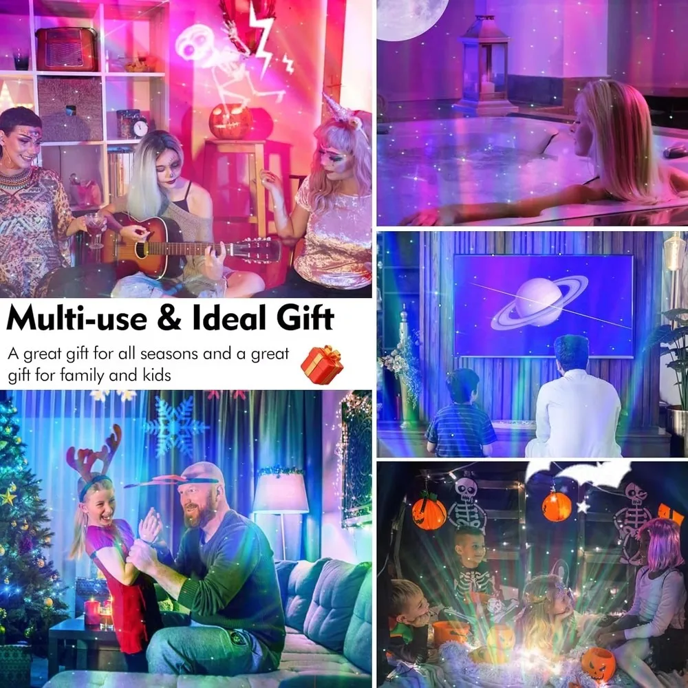 LED Star Light Outdoor Northern Lights Projector White Noise Aurora Projector Room Decor Gift for Kids Adults
