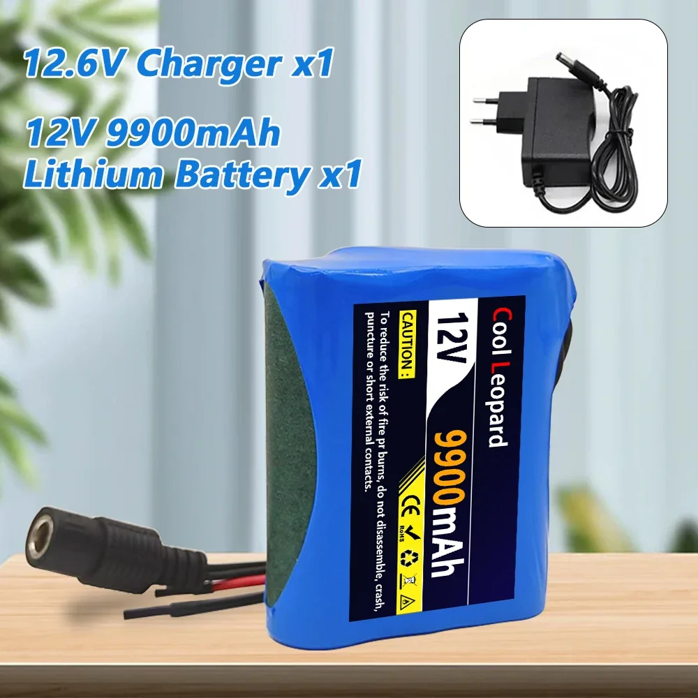 

New 3S1P Protection Plate12V 9900mAh Battery Pack 12V 9900mAh 18650 Lithium ion DC 12.6V Super Rechargeable Battery + Charger