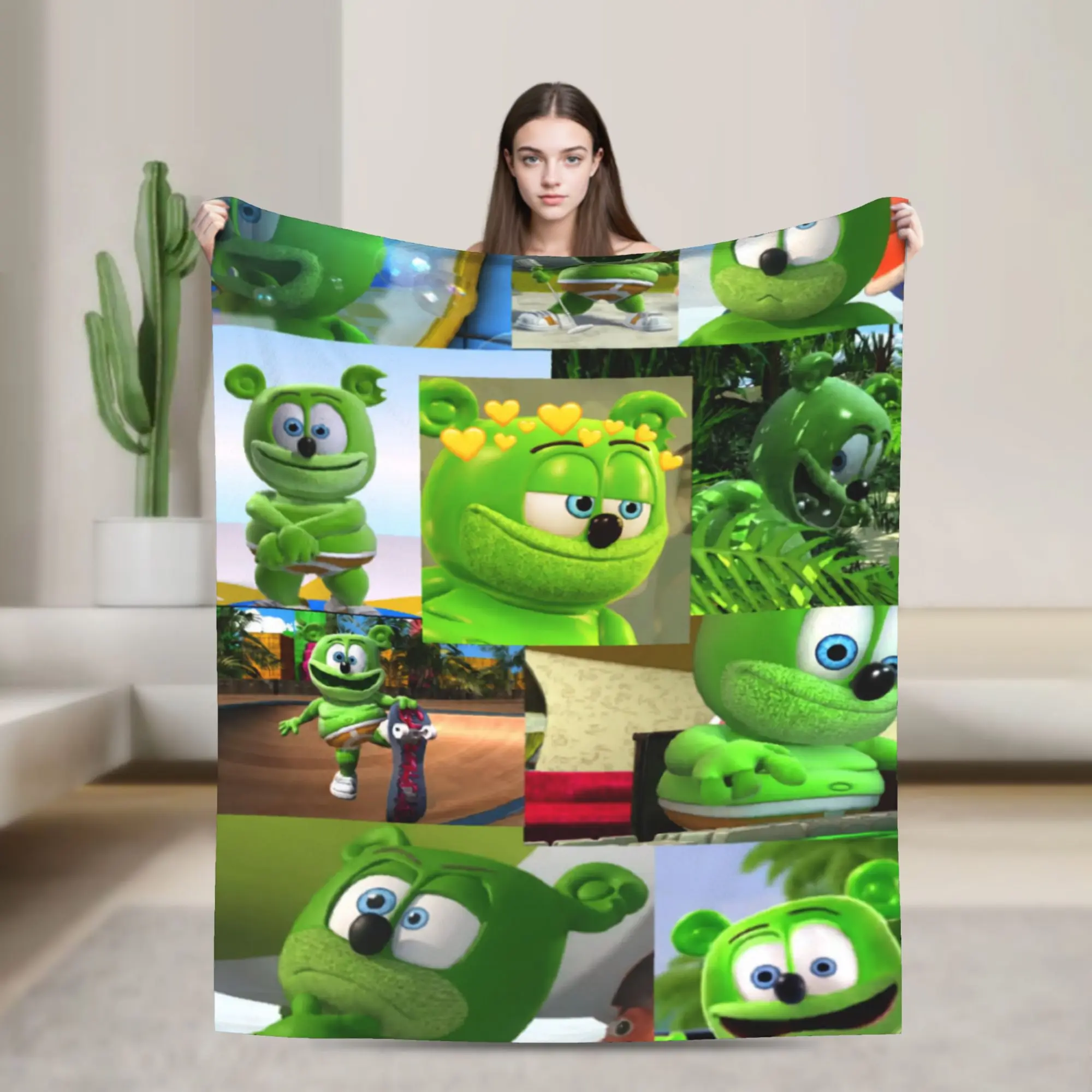  Gummibars bear Blanket Warm Cozy Fluffy  Throw Blankets for Couch 50x60 Inch Multiple Sizes Bedspreads