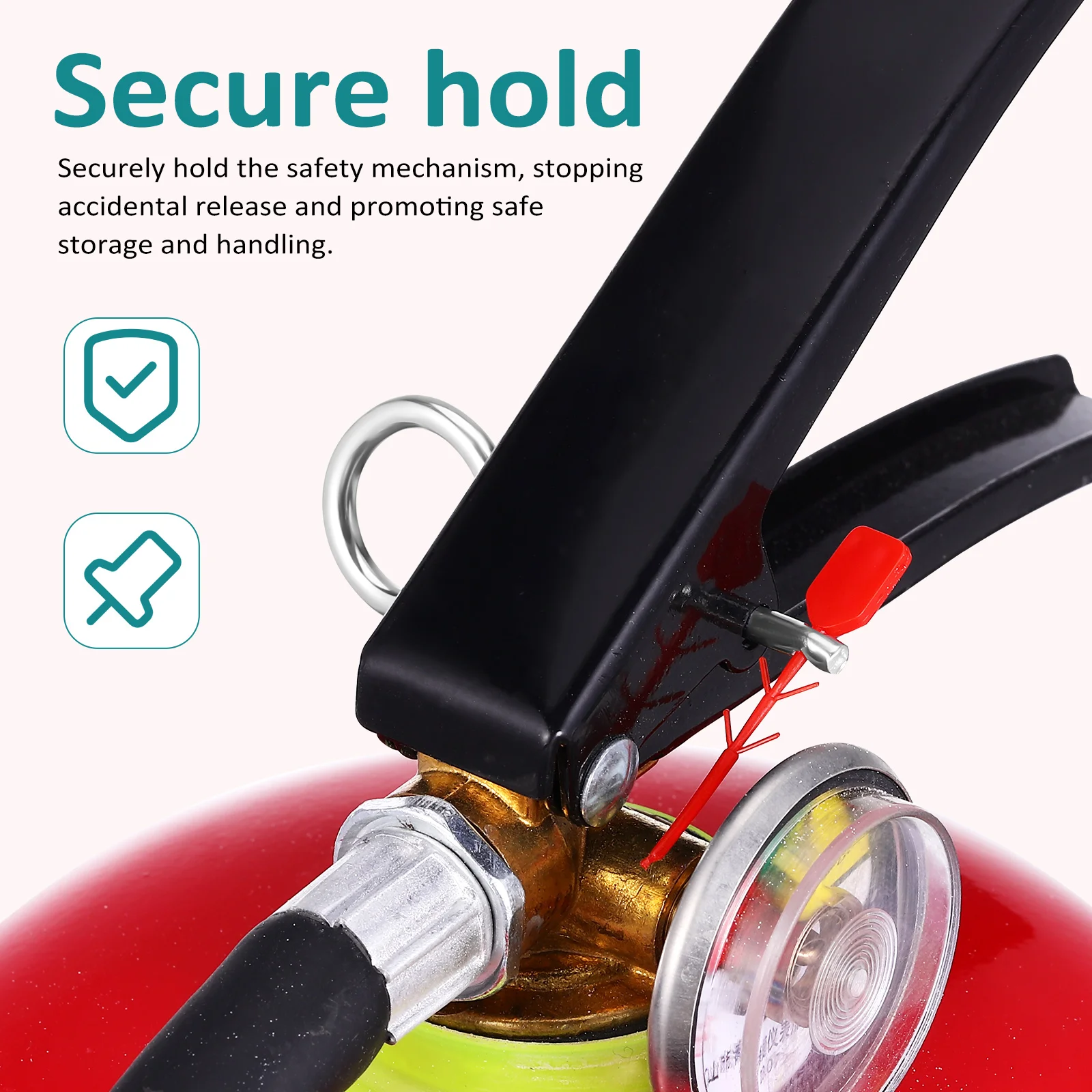 15 Sets Fire Extinguisher Safety Pins Red Seals Secure Latch Universal Holder Metal Retainer Replacement Parts