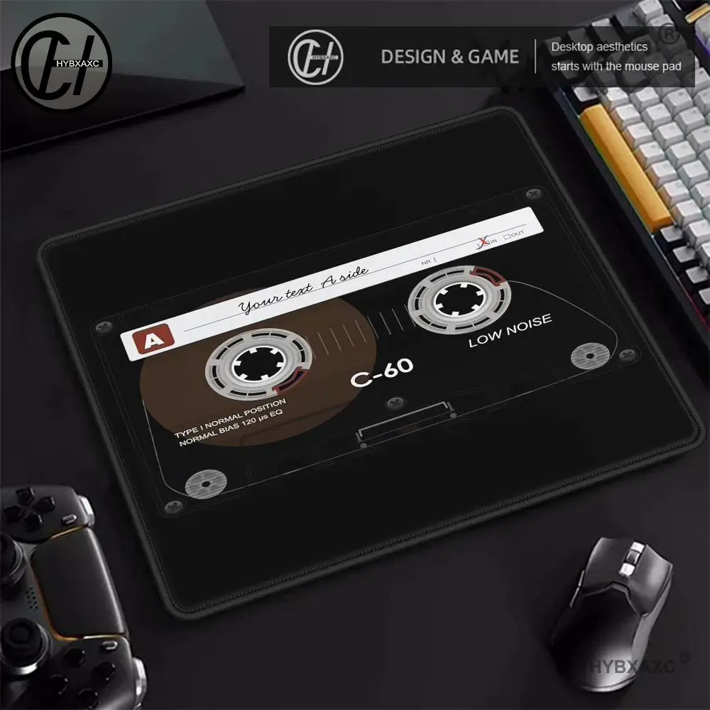 Vintage Cassette Tape Mouse Pad Non-Slip Rubber Music Player Low Noise Computer Mat Laptop Accessories Mousepad Desk Interior