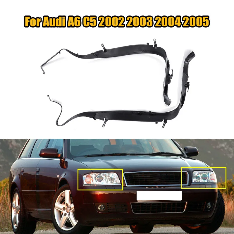 

Pair/2Pcs Front Headlight Seal Cover Trim Ring For Audi A6 C5 2002 2003 2004 2005 Facelift 4B0941191A 4B0941192A