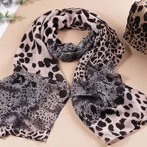 Eşarp şifon baskı desenli, leopar kadın uzun şal yumuşak eşarp, çok amaçlı kumaş, ipek, stil, kadın, moda, kış saati 8 en çok satılan, eşarp-hayvan baskısı-no. 7