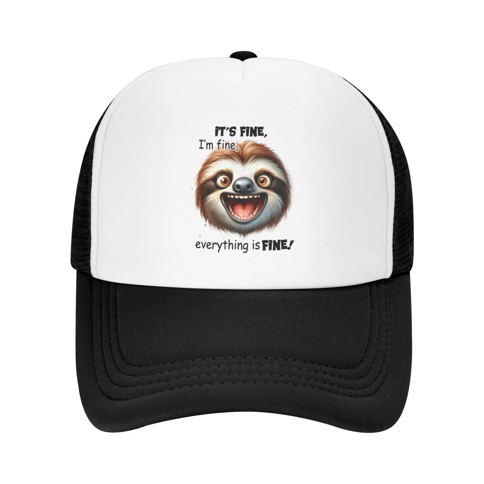 Animals It's Fine I'm Fine gorra de béisbol para hombres y mujeres, sombrero de Sol de vaquero Hip-hop con estampado de perro y gato divertido, sombreros de camionero