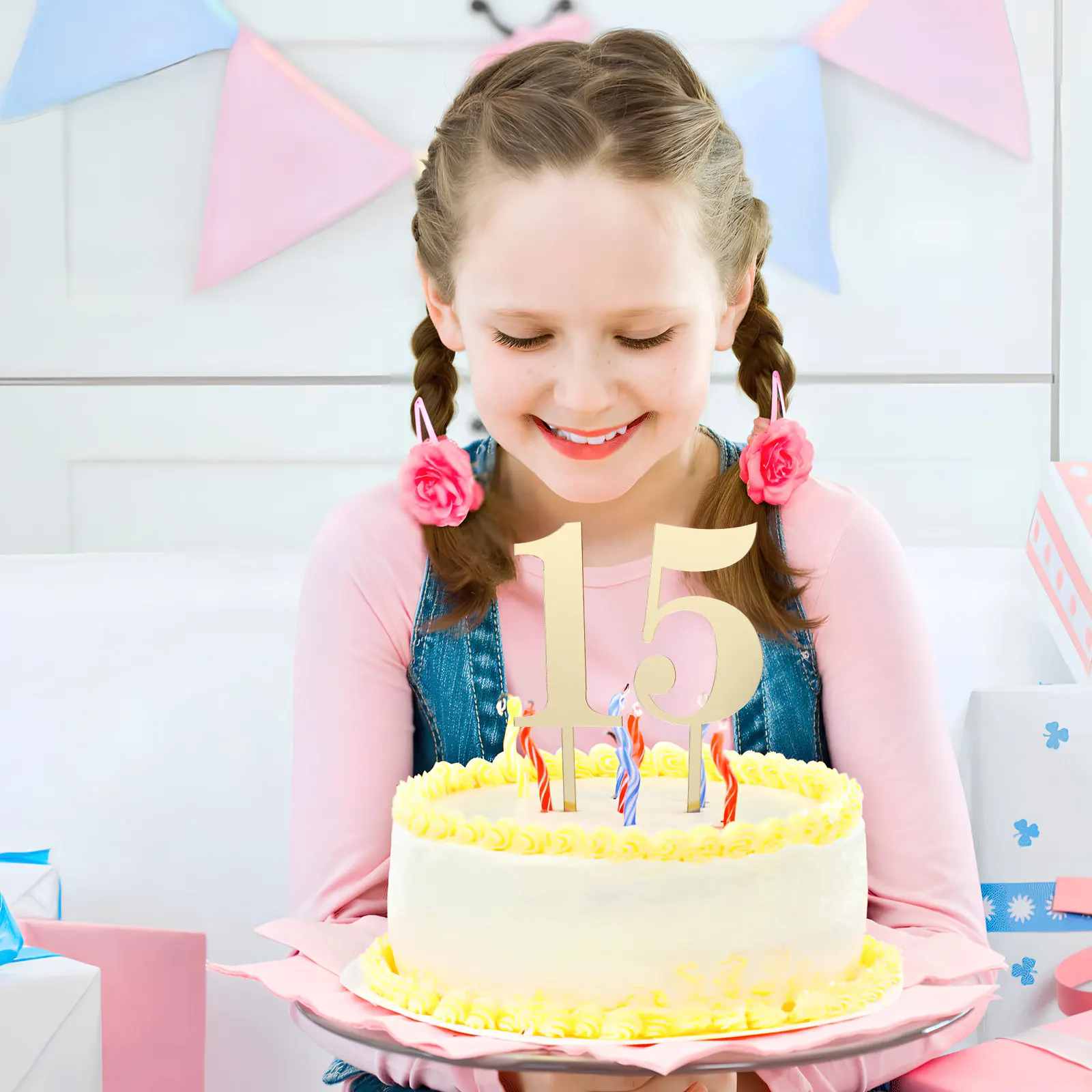 

20 шт. стильных акриловых цифр-топперов для торта, декоративные элементы для празднования дня рождения, годовщины, выпускного