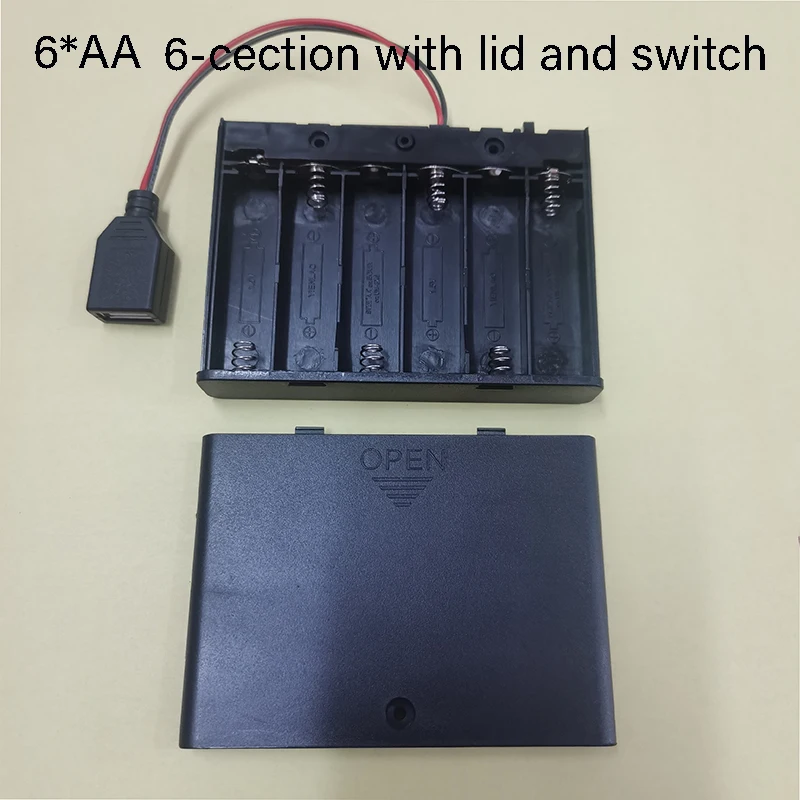 1PCS Tragbare AA/AAA/18650 USB Direkt Lade Fall 2/3/4/6/8 abschnitte USB Batterie Ladegerät Box Mit Deckel Und Schalter Weibliche USB – Detail 7