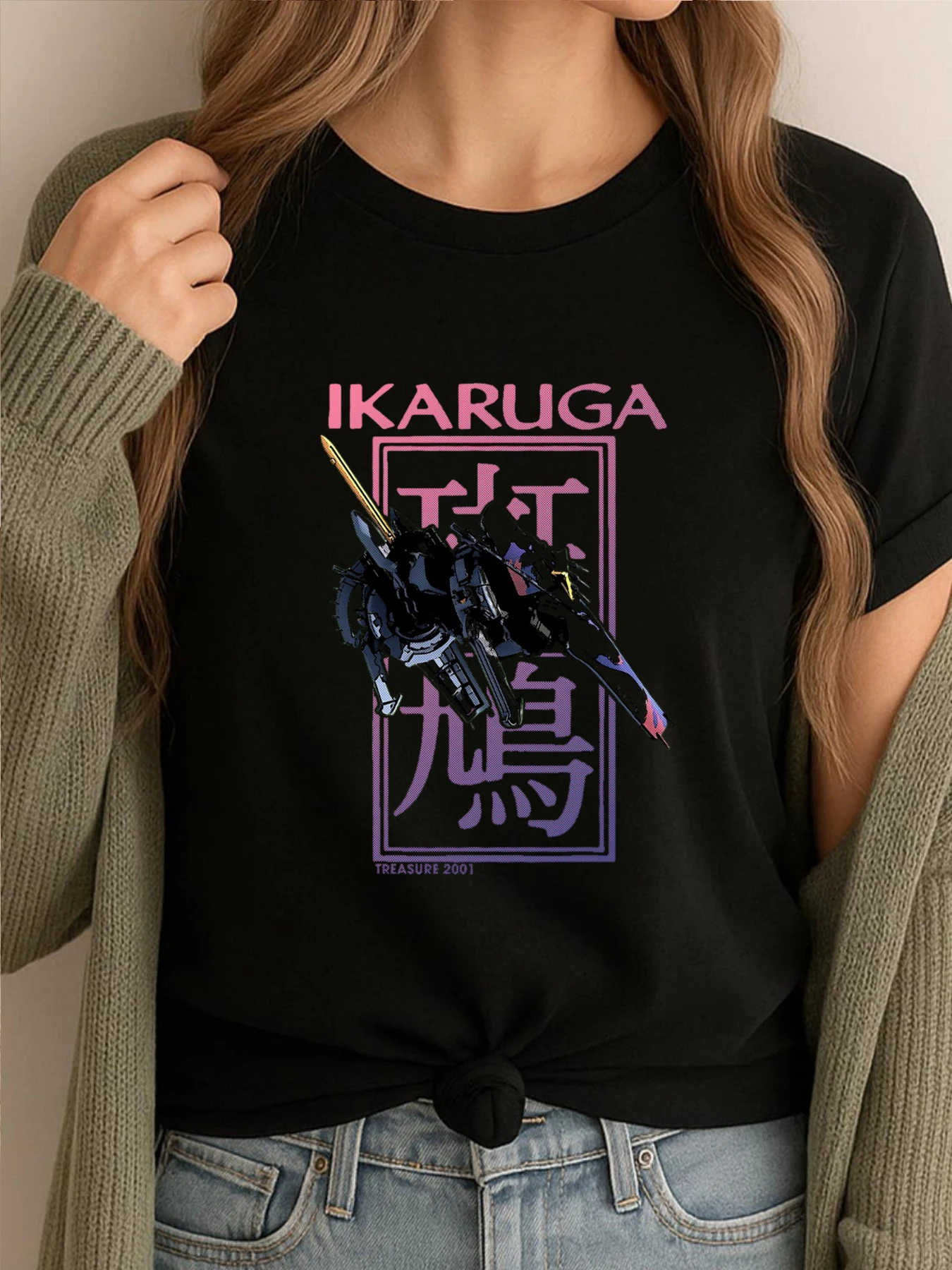 

Newest Printed Tees Ikaruga Men Clothes Graphic Tshirts Cotton Mans SOFT New Shirts And T-Shirts Japan Style
