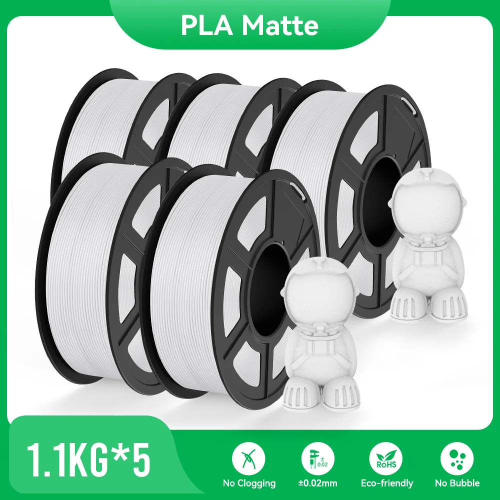 Jayo Pla Matte 3D-printergloeidraad 1.75Mm +/-0.02Mm 5/10 Rollen 100% Geen Bubbel Non-toxic3D Drukmateriaal Voor 3D-printer & Pen