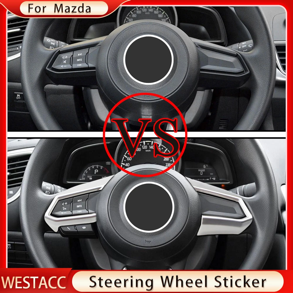 Car Steering Wheel Trim Circle Sequins Cover Sticker for Mazda 3 6 CX-3 CX3 CX-5 CX5 CX8 CX9 Axela Atenza 2017 2018 Accessories