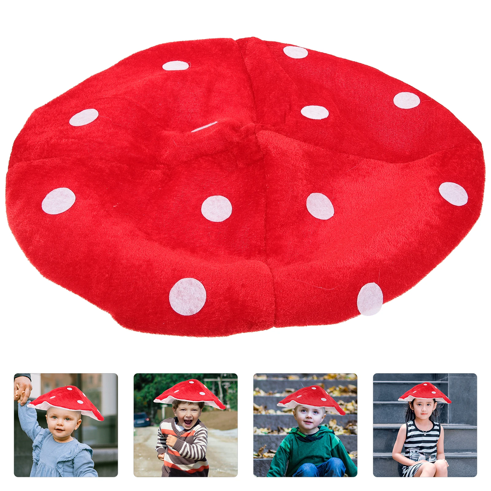 Sombrero de seta con forma de sapo para mujer, sombreros de Cosplay, boina de felpa divertida para fiesta, accesorios en forma de sapo rojo, decoración S