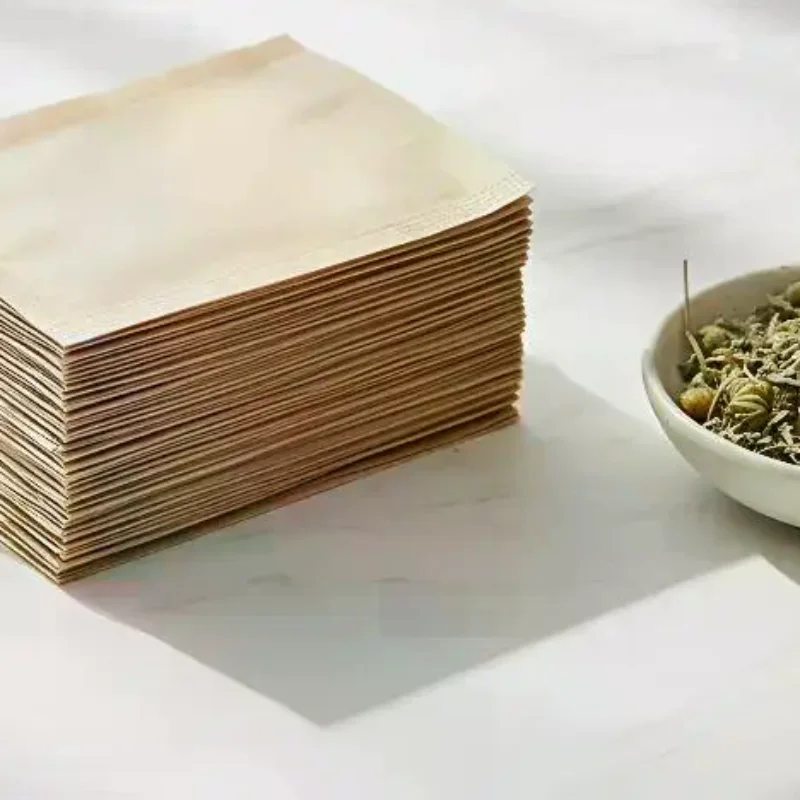 100Pcs Empty Tea Bag Drawstring Filter Paper Wood Pulp Teabags Biodegradable Disposable For DIY Tea Infusion