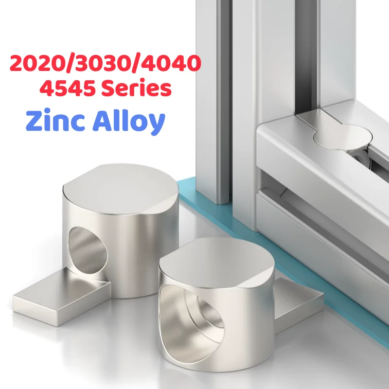 Zinc Alloy Nickel Plating 2020/3030/4040/4545 Series Aluminum Profile Connect Parts Whistle Butt Joint Fixture
