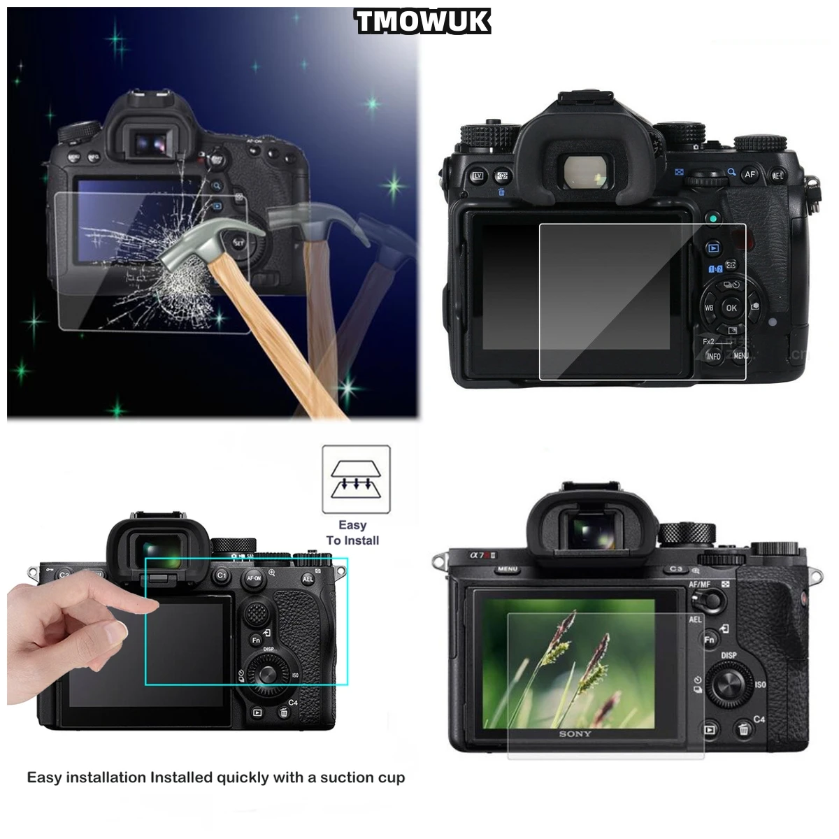 

For A7RII A7RIII A7R4 A7R4A A7SMII A7RMII A7MII A7MIII High Definition 9H Hardness Tempered Glass LCD Screen Protector Film