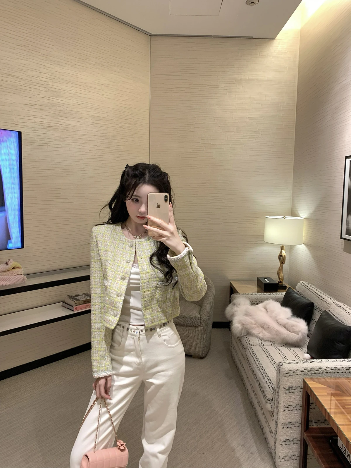 

Шкаф Lanlan's, прямые джинсы с высокой талией и цветочной вышивкой, женские повседневные хлопковые эластичные джинсовые брюки, весна-лето