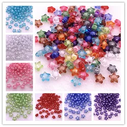 50pcs12mm Transparent Faceted Five-pointed Star Acrylic Loose Spacer Beads for Jewelry Making DIY Bracelet