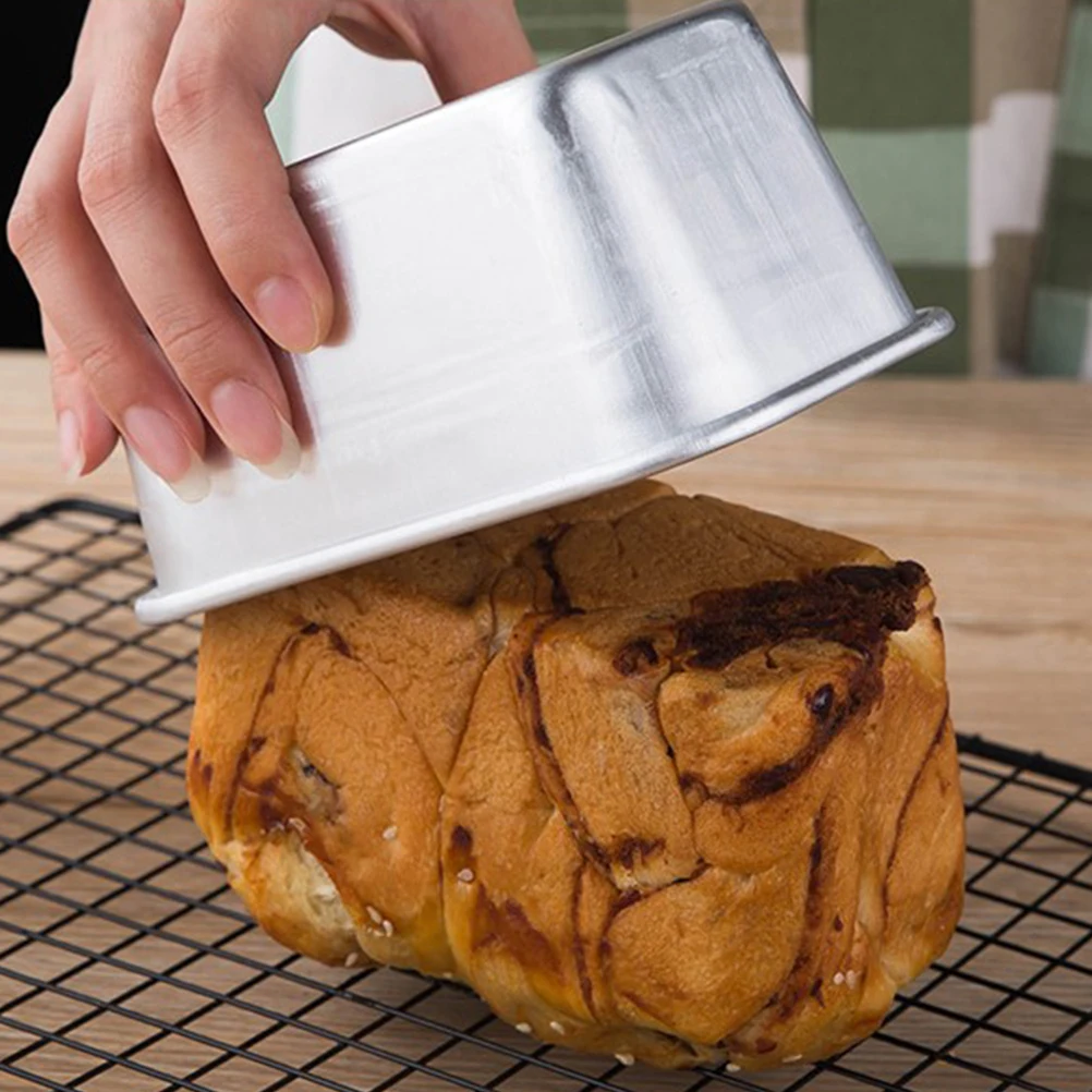 

5 Pcs Cake Molds Non Stick Aluminum Alloy Baking Molds Reusable Bread Toast Pans Smooth High Temperature for Home