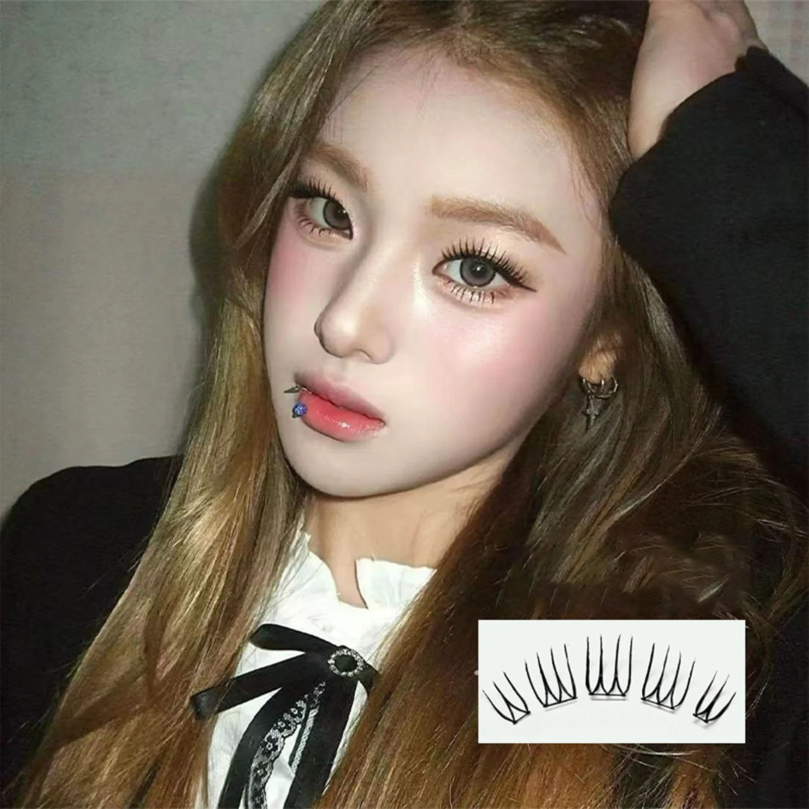 Pestañas postizas coreanas en forma de U Zhang Yuanying pestañas postizas naturales suaves y tenues extensión de pestañas en forma de V pestañas cómicas