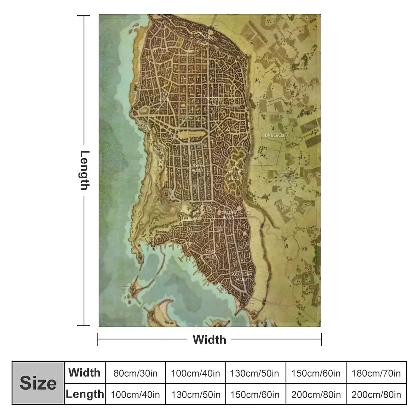Waterdeep City Map 2 Throw Blanket Sofa Throw Heavy for sofa Nap Hair Designers Blankets