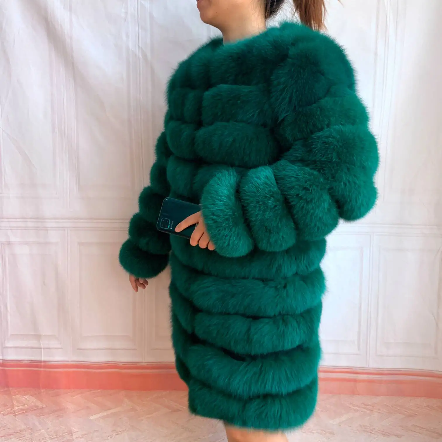NEW 4in1 Real Fox Fur Long Coat Winter Coat for Women Jackets Vest Winter Outerwear Women Fox Fur Coat High Quality Fur Clothes