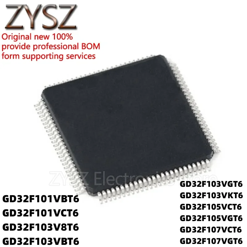 5PCS GD32F101VBT6 32F103 32F105 32F107 VCT6 V8T6 VGT6 VKT6 QFP100