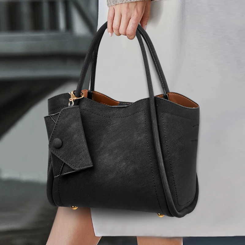 

High Quality PU Leather Retro Tote Bag for Women 2026 Winter Trend New Fashion Handbags Females Travel Shoulder Crossbody Bags
