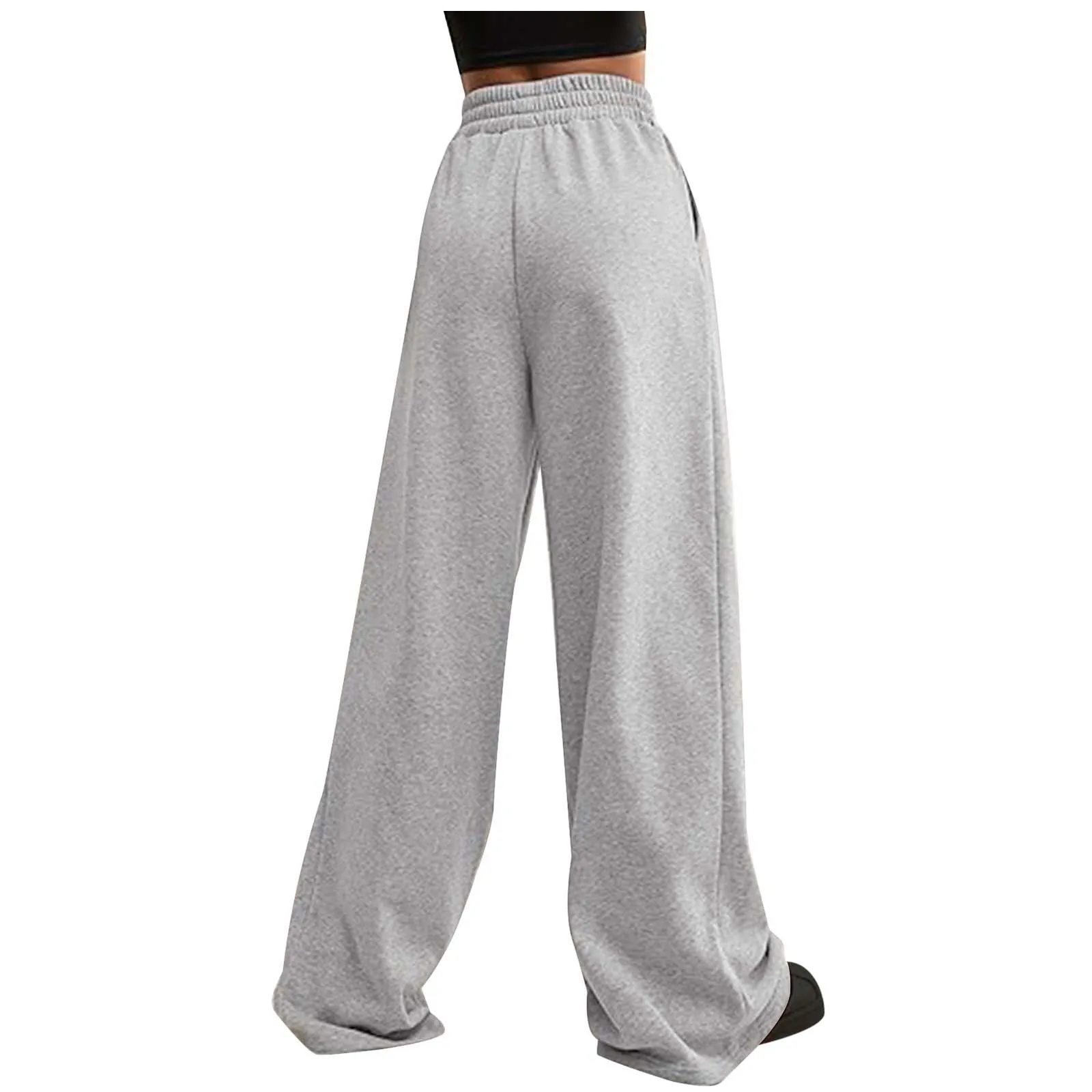 Lässige graue Jogging hose Frauen Herbst weites Bein Jogger Streetwear für weibliche All-Match übergroße lose Sport hose Damen