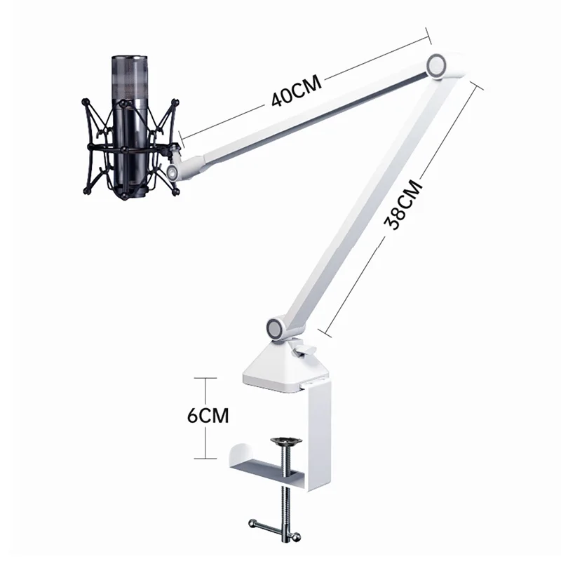 Adjustable Microphone Stand Suspension Boom Scissor Arm Stands for Wired/Wireless Mic USB Condenser Microphone Recording Radio