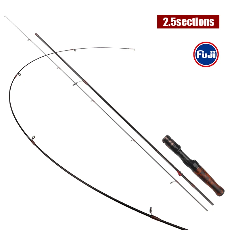 ROLLFISH Angelrute mit Massivholzgriff, UL Forellen-Angelrute aus Kohlefaser, Spinning- und Casting-Rute, Superweiche Angelrute 1,38-1,8m, Schnelle Aktion – Detail 8