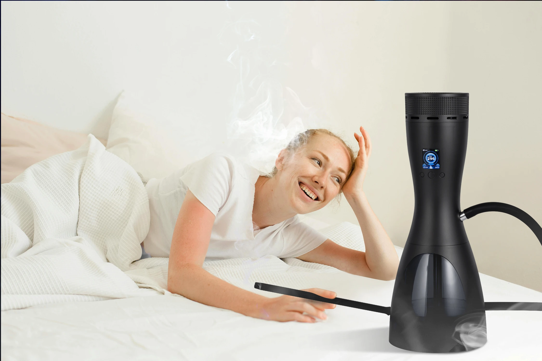 ホットセール中！LUKAH電動シーシャセット ステンレス製 オープンシステム 取り外し可能バッテリー 電子シーシャ