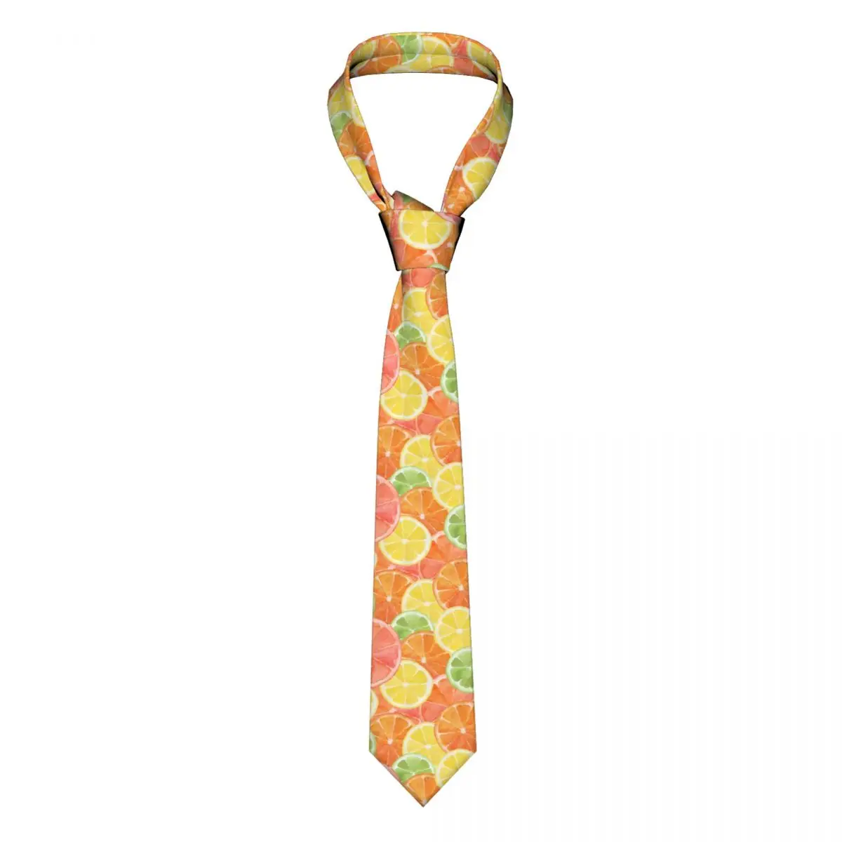 

Акварель, оранжевый, лимон, грейпфрут, галстук унисекс, шелковый полиэстер, 8 см, узкий галстук для мужской рубашки, аксессуары, подарок Gravatas