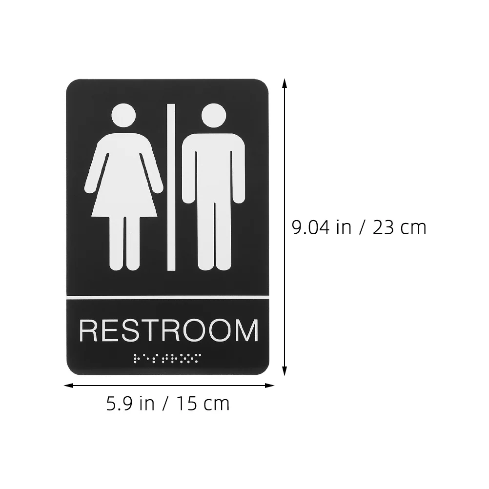 علامة حمام برايل من الأكريليك ذاتية اللصق للجنسين لتحديد مرحاض المكتب والمنزل والأعمال علامة جدارية للباب