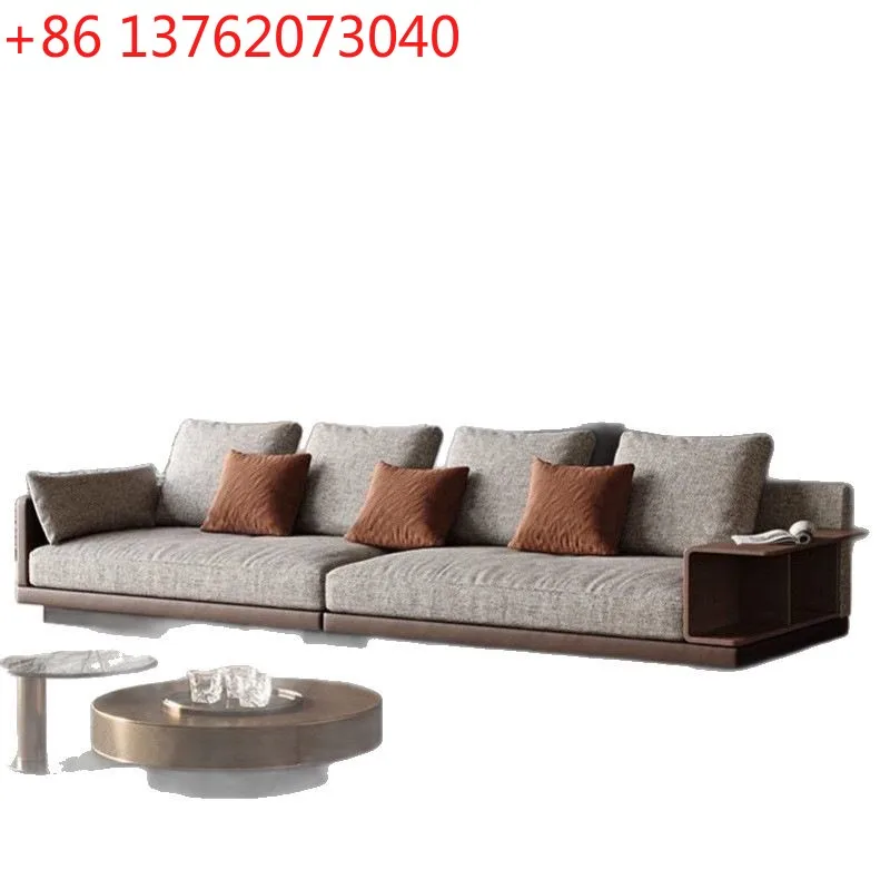

New Chinese cotton and linen fabric sofa Italian minimalist small apartment straight row removable and washable