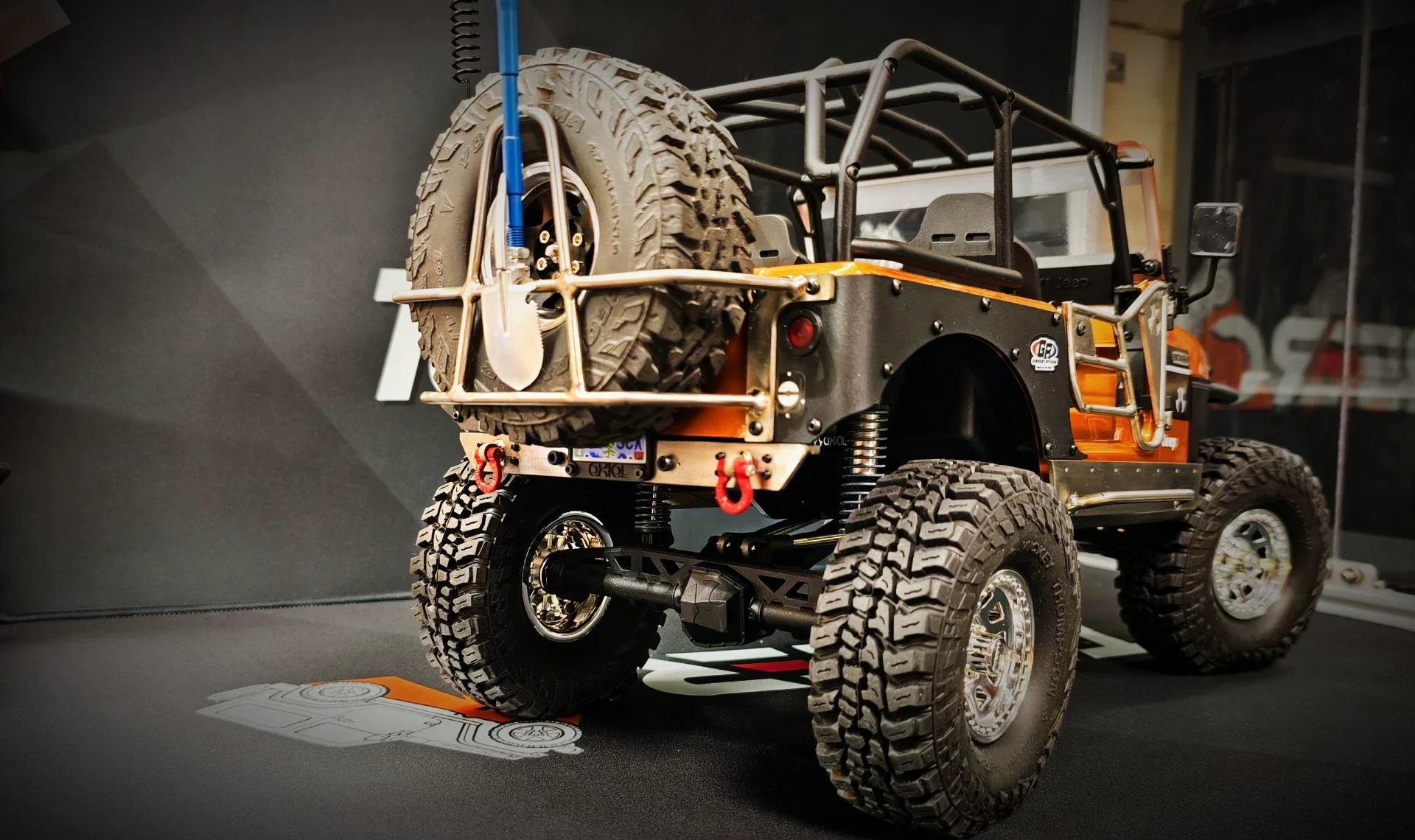 AXIAL SCX10 III 1/10 Jeep CJ-7 V2 RC Rock Crawler Titanium TC4 Upgrade Parts.Front Bumper, Spare Tire Carrier, Side Steps, Doors