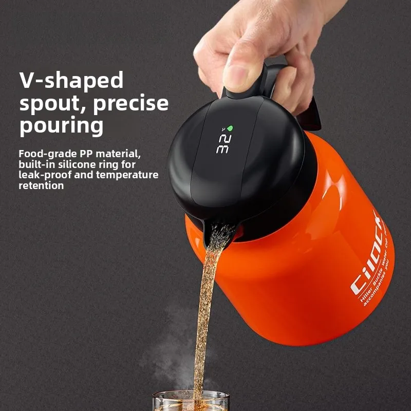 

Большой термос-чайник из нержавеющей стали для заваривания чая и кипячения воды, для мужчин и женщин, белый, для домашнего использования