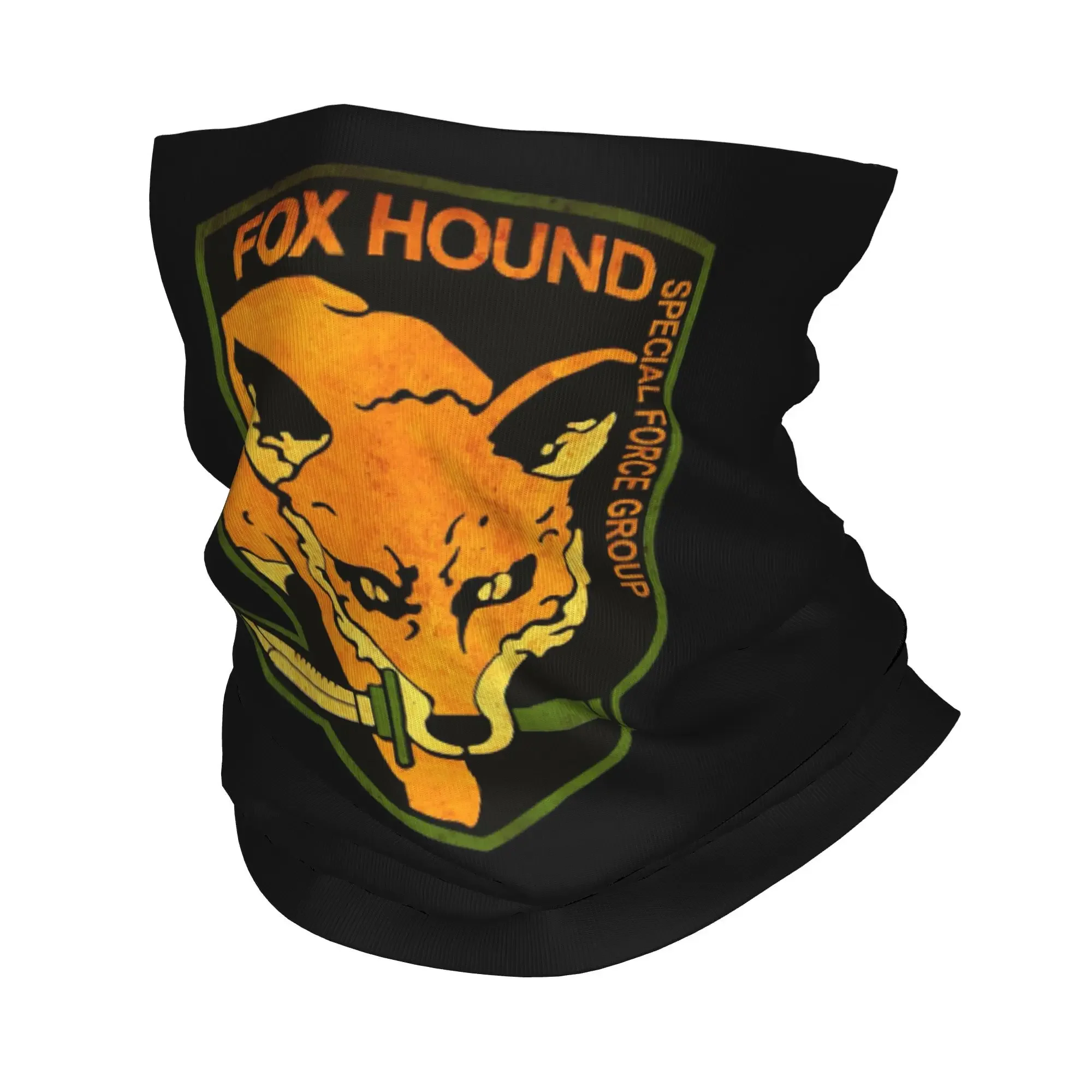 METAL GEAR SOLID Fox Hound Rust Logo Bandana cubierta para el cuello bufanda envolvente estampada bufanda cálida para ciclismo correr Unisex adulto transpirable