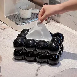 New type Tissue storage box Marshmallow style White and Black Nortic Artwork Plastic Tissue Box For Home restaurant and office